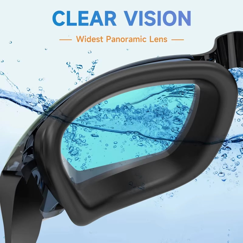 Swimming Goggles for Men Women Swim Glasses Anti-Fog UV Protection Waterproof Silicone Adjustable Adults Pool Diving Eyewear